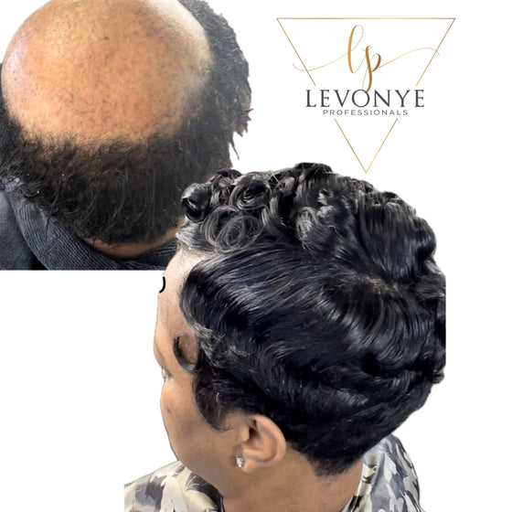 Mrs.Janice Curly Wave(Skin Base) Hair loss system - Levonye Professionals